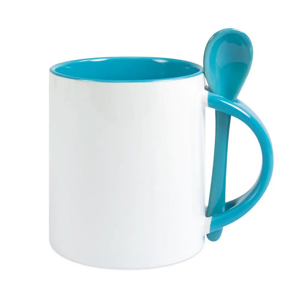Mug cuillère droit bicolore Bleu clair-1cafe1chaise