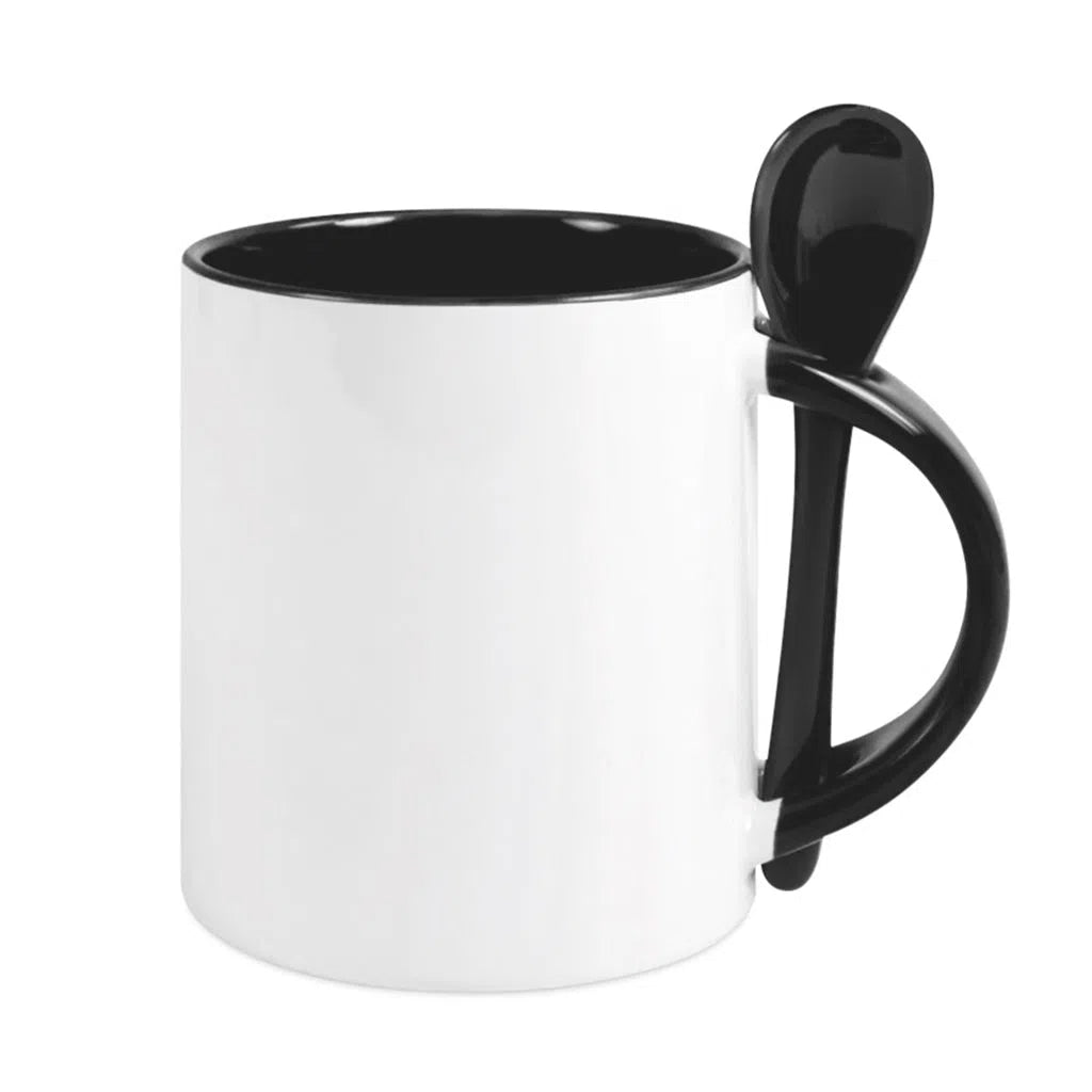 Mug cuillère droit bicolore Noir-1cafe1chaise