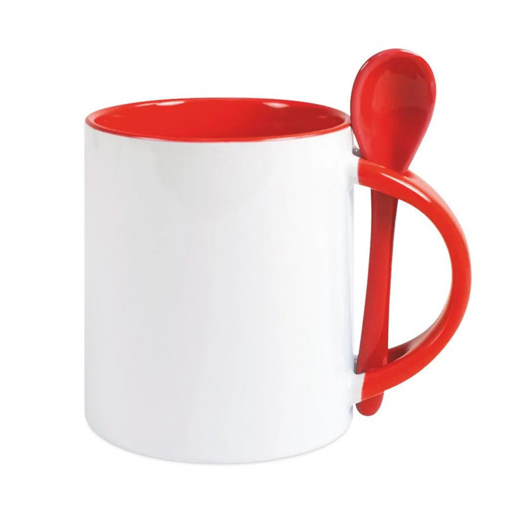 Mug cuillère droit bicolore Rouge-1cafe1chaise