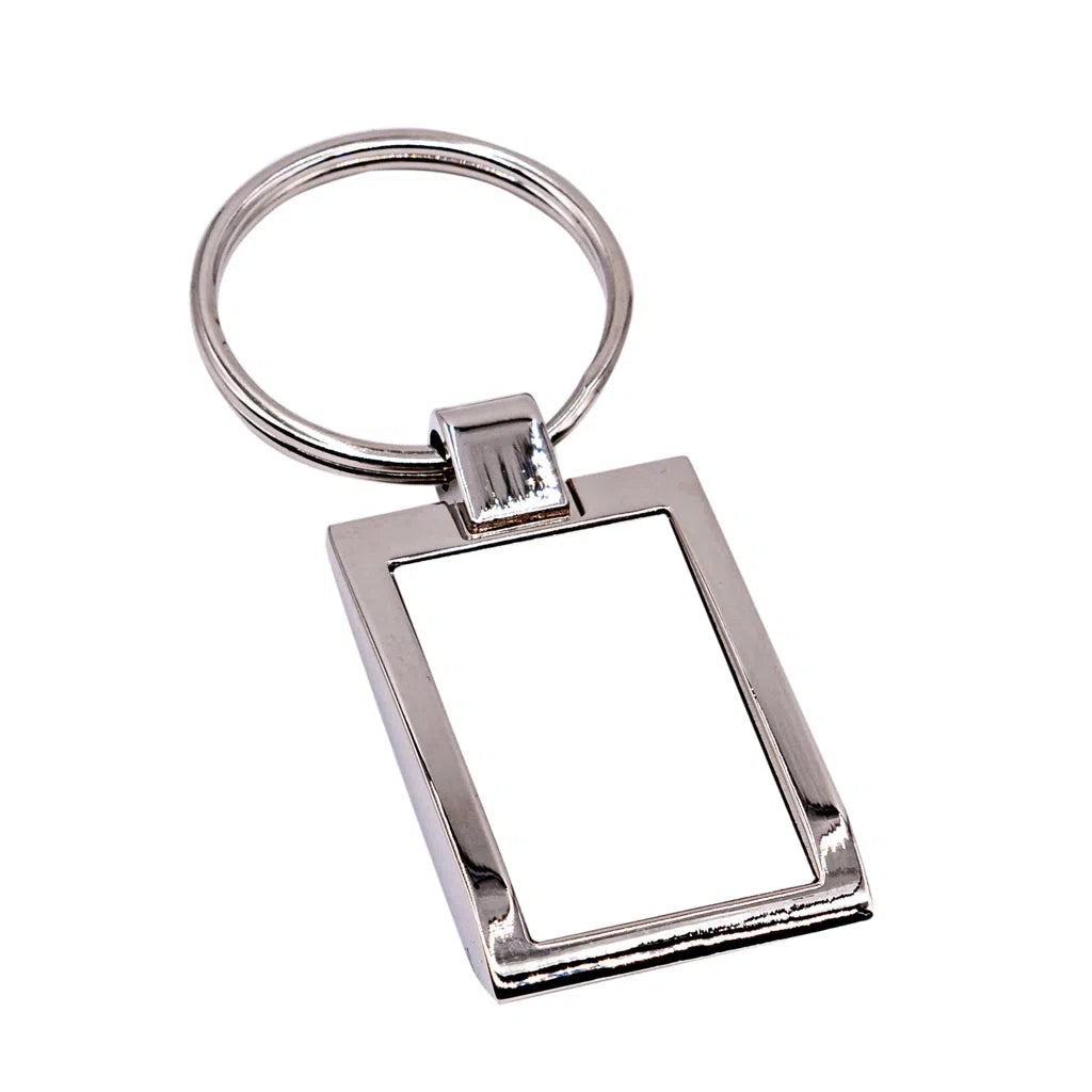 Porte-clés métal double rectangulaire (blanc)-1cafe1chaise