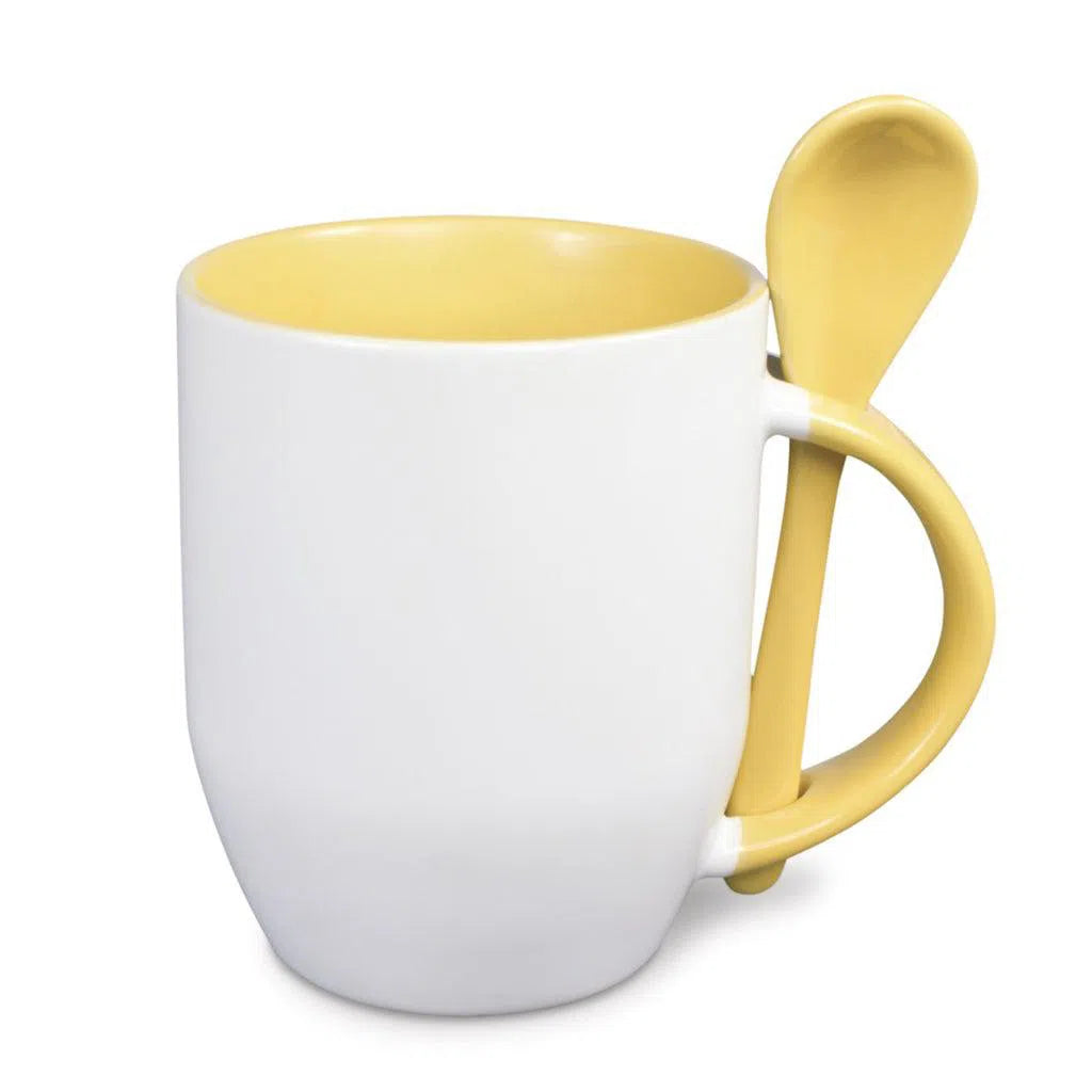 Mug cuillère bicolore Jaune-1cafe1chaise