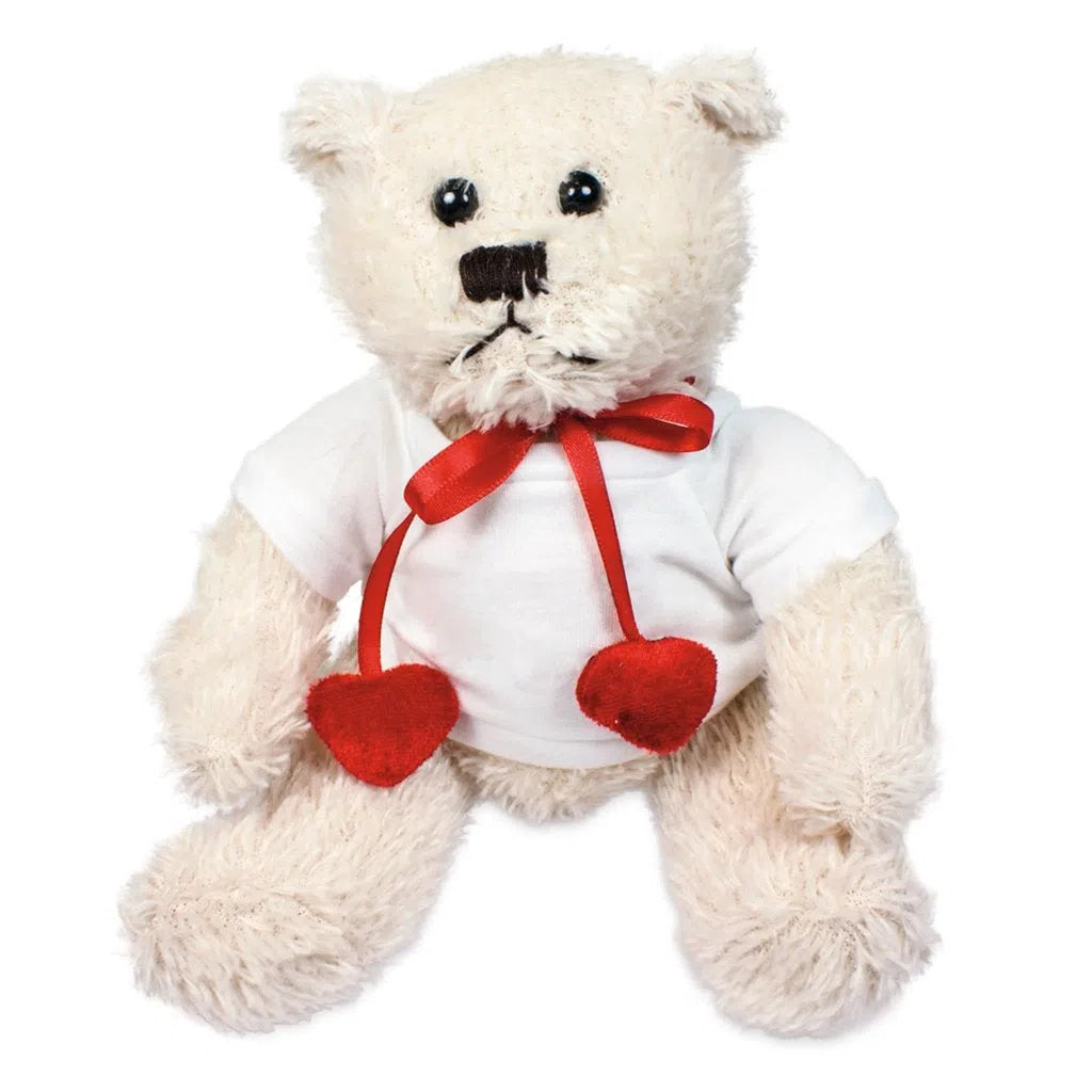 Peluche Hardy, l&#39;ours blanc avec ses petits coeurs-1cafe1chaise