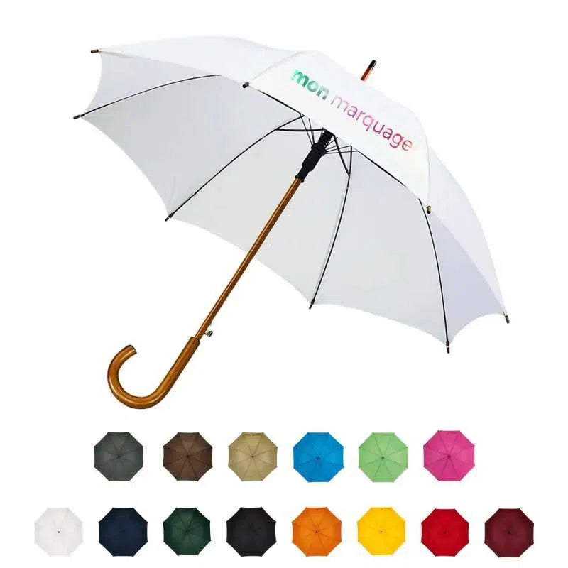 Parapluie publicitaire automatique, manche canne ((SO)-1cafe1chaise